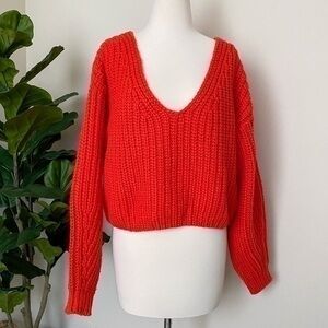 NWT Orange/red knit sweater